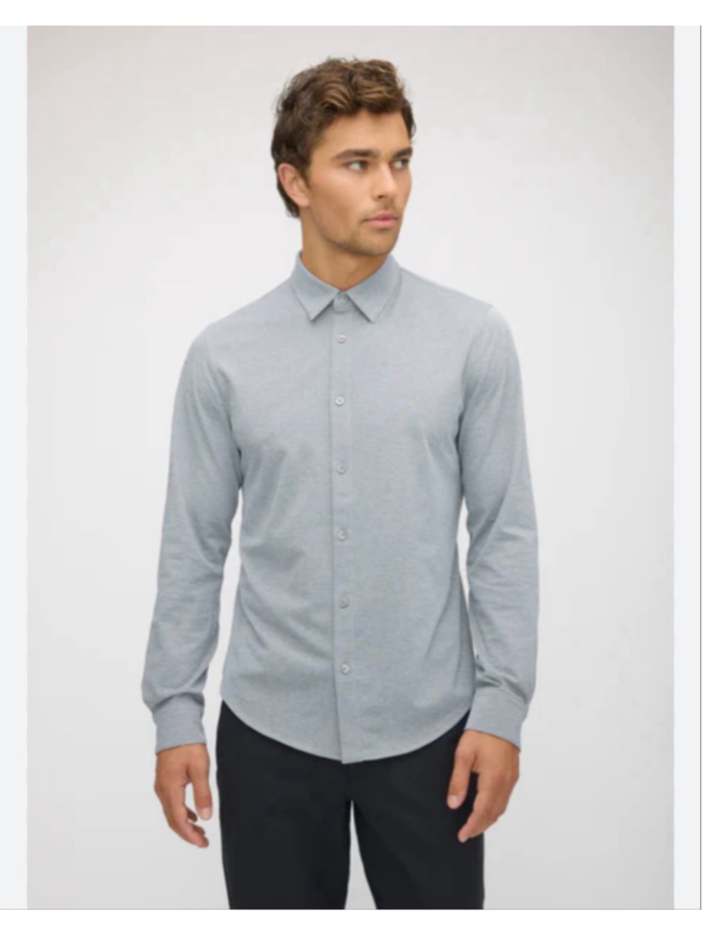 KIT AND ACE City Tech Gray Button Down Shirt M Slim Fit Office